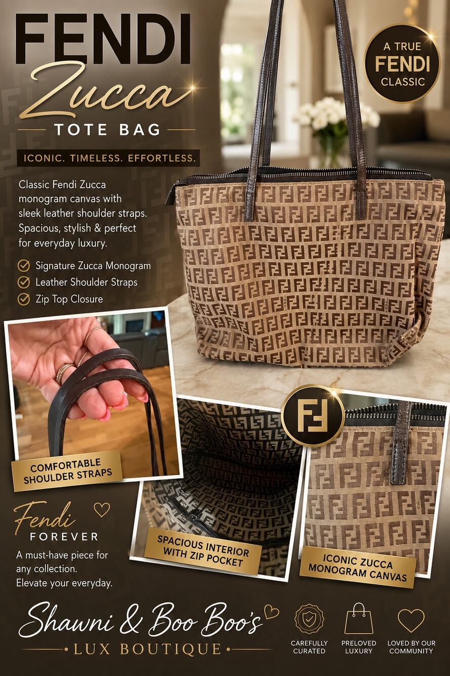 KB062 Fendi Zucca Brown signature tote bag